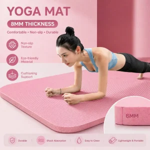 Pink Yoga Mat Set 185*61CM Non Slip Mat