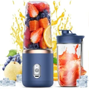 Blender Portable, USB Rechargeable 400ML Mini Blender with 6 Blades