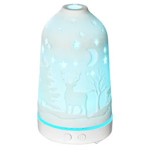 100ml Ultrasonic Aromatherapy Diffuser, Essential Oils Humidifier with Ceramic Cover, 7 Colors LED Lights