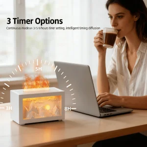 2026 New Sunrise Golden Mountain themed air diffuser humidifier, aromatherapy essential oil diffuser with timer,